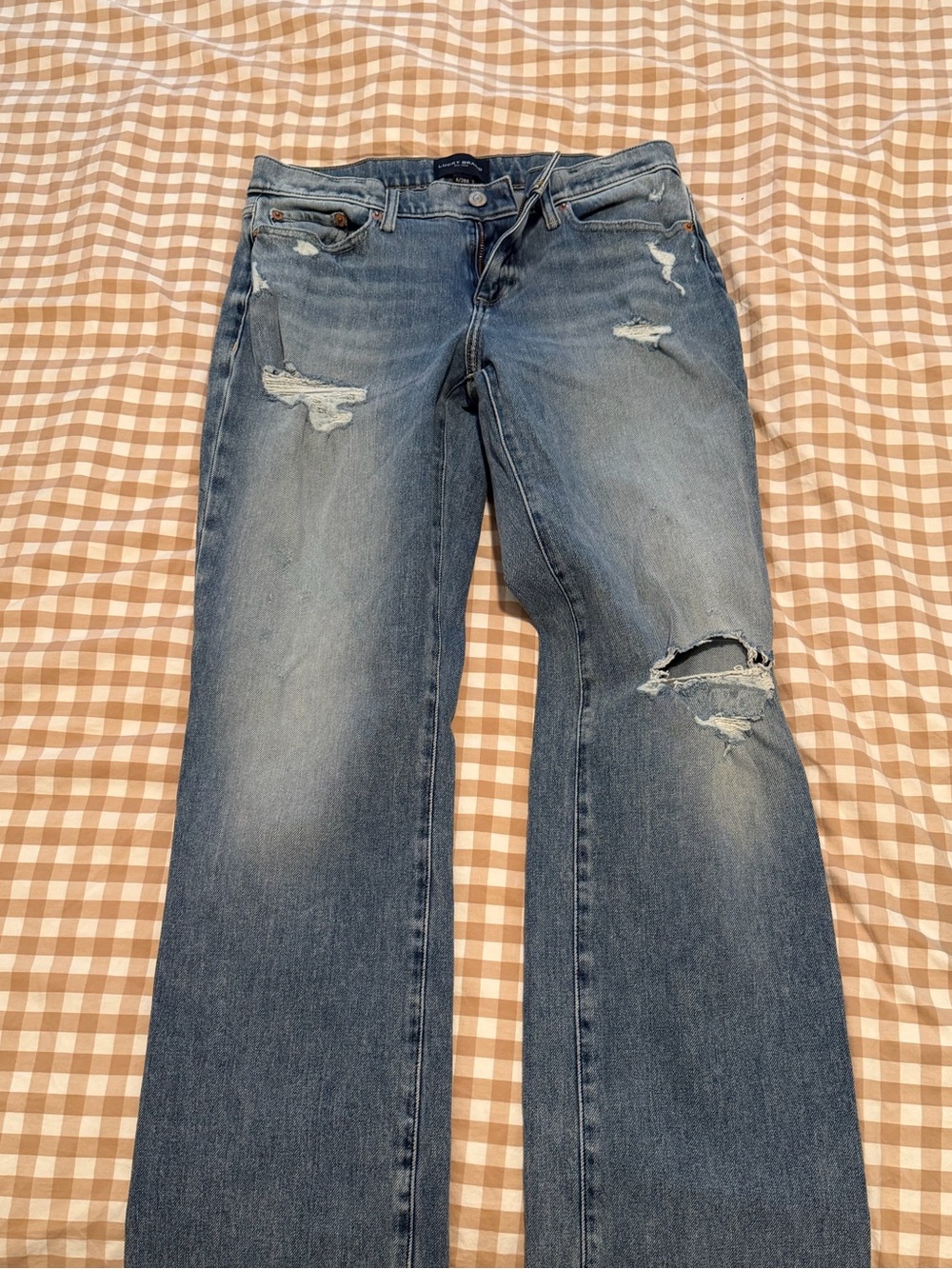 Lucky Brand Light Blue Distressed Wide Leg Jeans